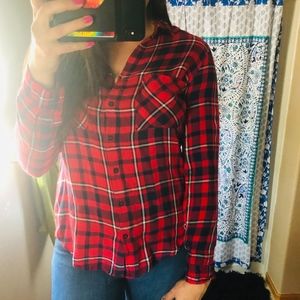 Charlotte Russe Plaid Button dup Shirt
